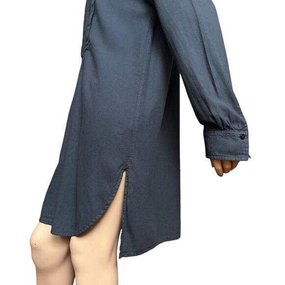 CP Shades Annette Tunic Long Sleeves S Tuxedo Pleated Six Button Front Placket - Picture 3 of 11